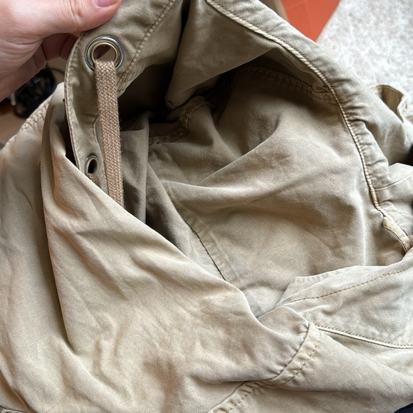 Free People lace up khaki pullover with hood - Picture 4 of 4